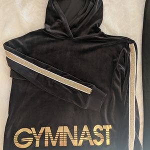 Girls Justice gymnastics velvet sweat suit